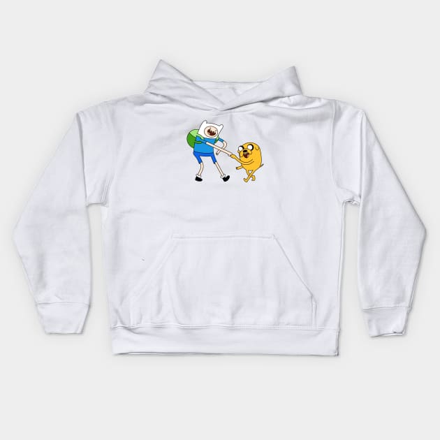 Finn and Jake fist bump Adventure Time Kids Hoodie by maxtrology